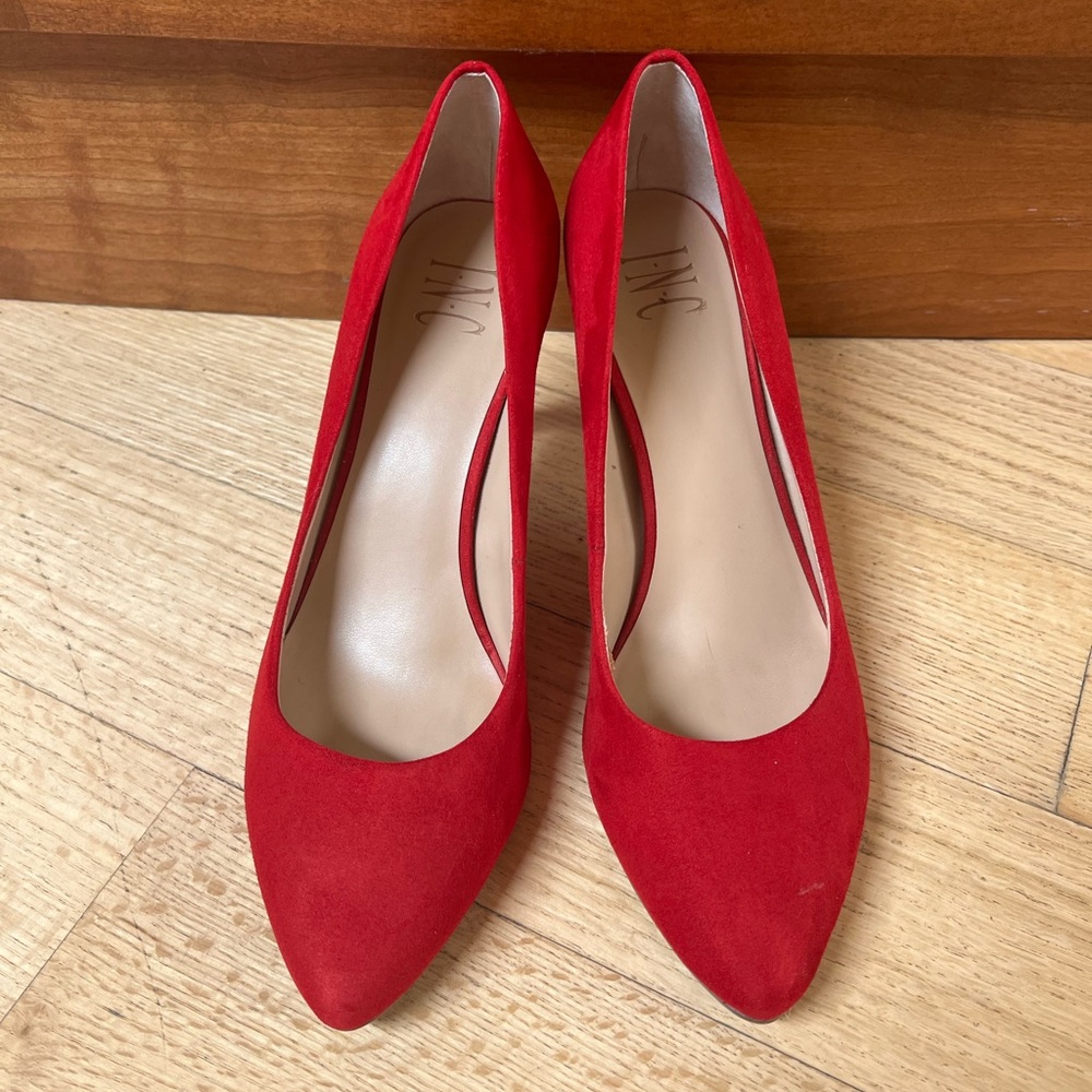 INC International Concepts Red Suede Heels
